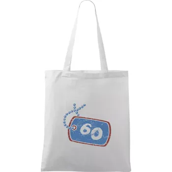 Nákupní taška 60 na krku štítek - Taška bavlněná - 42 x 38 cm ( Bílá )