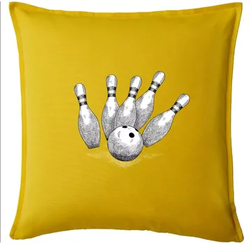 Polštář Bowling kresba - Polštář 50x50 - 50x50 - Pouze potah ( Žlutá )