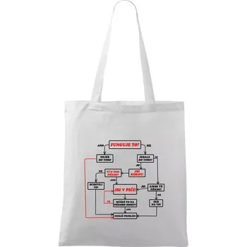 Návod funguje to? - Taška bavlněná - 42 x 38 cm ( Bílá )