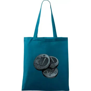 Haléře pro šedesátníka - Taška bavlněná - 42 x 38 cm ( Petrolejová )