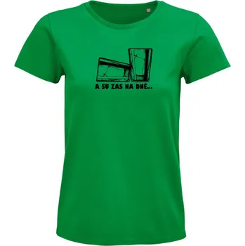 Dámské tričko Dámské tričko "A su zas na dně..." Velikost: XXL, Barva: Zelená s černou