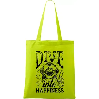 Dive into happinness - Taška bavlněná - 42 x 38 cm ( Limetková )