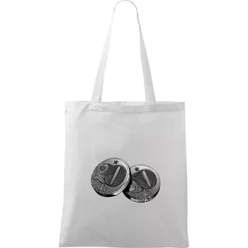 Haléře pro sedmdesátníka - Taška bavlněná - 42 x 38 cm ( Bílá )