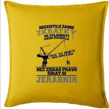 Polštář Jeřábník zkratky - Polštář 50x50 - 50x50 - Pouze potah ( Žlutá )