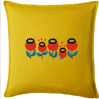 Polštář Retro hrnek - mák - Polštář 50x50 - 50x50 - Pouze potah ( Žlutá )