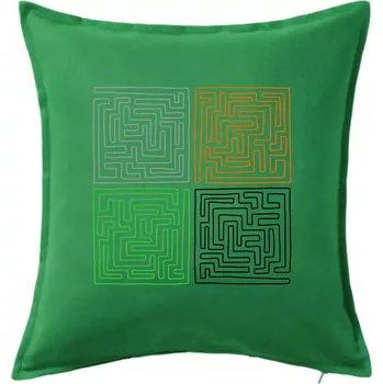 Polštář Můj svět - bludiště - Polštář 50x50 - 50x50 - Pouze potah ( Středně zelená )