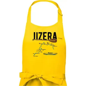 Kuchyňská zástěra Mapa řeky Jizery - Pánská zástěra na vaření - Univerzální velikost ( Žlutá )