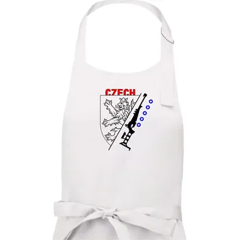 Kuchyňská zástěra Biathlon - Czech Lion - Dámská zástěra na vaření - Univerzální velikost ( Bílá )