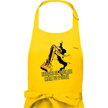 Kuchyňská zástěra Nedalo se odolat, mám to v sobě bagr - Pánská zástěra na vaření - Univerzální velikost ( Žlutá )
