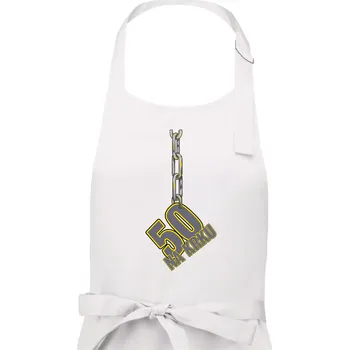 Kuchyňská zástěra 50 let na krku řetěz - Dámská zástěra na vaření - Univerzální velikost ( Bílá )