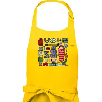 Kuchyňská zástěra Co si sbalit na kempovani? - Pánská zástěra na vaření - Univerzální velikost ( Žlutá )