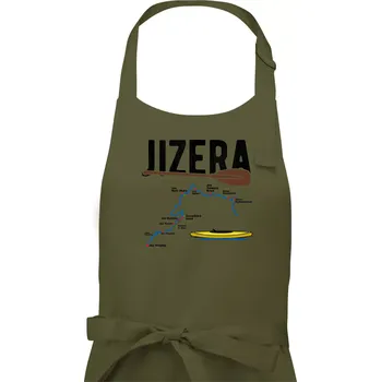 Kuchyňská zástěra Mapa řeky Jizery - Pánská zástěra na vaření - Univerzální velikost ( Khaki )