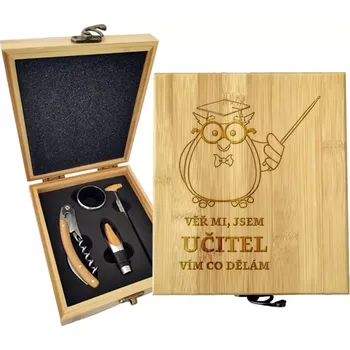 Víno Sablio Dárková sada na víno Věř mi, jsem učitel vím co dělám: 147×168×49 mm