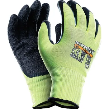 Pracovní rukavice Ochranné rukavice SUPER TECH NYLEX, žltozelená priadza, latexová dlaň, veľkosť 10, VASKO