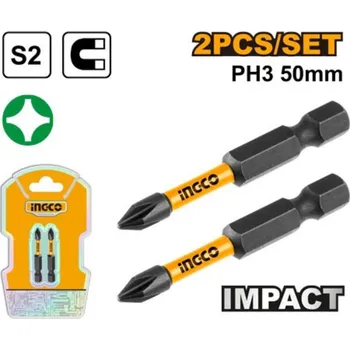 Bit Bit s nadstavcom magnetickým PH3, 50mm, sada 2ks INGCO INDUSTRIAL