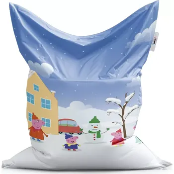 Sedací pytel Sablio Sedací vak Classic Prasátko Pepina Zima - 150x100 cm