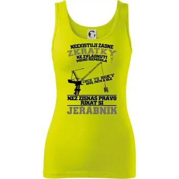Dámské tričko Jeřábník zkratky - Dámské tílko - XL ( Limetková )