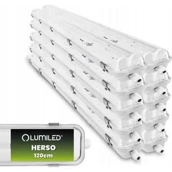 10x Vodotěsné LED svítidlo 120cm s plechem pro zářivky 2x T8 SLIM