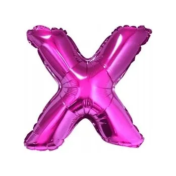 Balónek Fóliový balónek písmeno X růžové 35cm 1 Ks