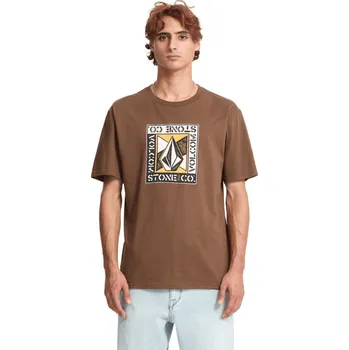 Pánské tričko Volcom pánské tričko Angle Iron Sst Brown Stone | Hnědá | Velikost S | 100% bavlna