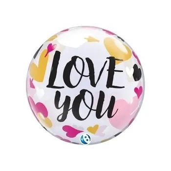 Balónek Balónek Takara BUBBLE BALLOON Love you Hearts & Arrows, 56 cm