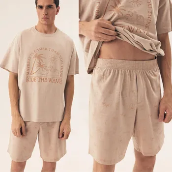 Pánské pyžamo Henderson pánské pyžamo Sand s krátkým rukávem, velikost XXL