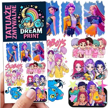 Odstranitelné tetování Filmové a herní tetování, dětské tetovačky, vodní smývatelné tetování na narozeniny, Dárek, upomínka, dočasné tetování pro děti, originální, opakovaně použitelné, Spousta Vzorů