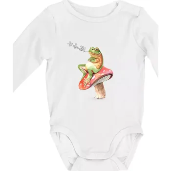 Kojenecký body To chce klid žába - Body kojenecké s dlouhým rukávem - Dlouhý r. do 3 měs ( Bílá )