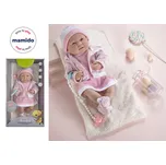 Mamido Panenka miminko v růžovém svetru s dudlíkem 35 cm