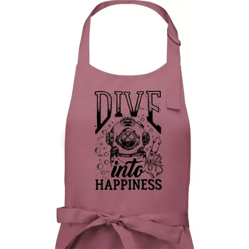 Kuchyňská zástěra Dive into happinness - Pánská zástěra na vaření - Univerzální velikost ( Starorůžová )