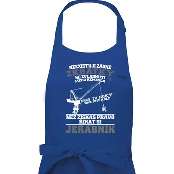 Kuchyňská zástěra Jeřábník zkratky - Pánská zástěra na vaření - Univerzální velikost ( Královská modrá )