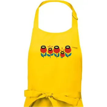 Kuchyňská zástěra Retro hrnek - mák - Dámská zástěra na vaření - Univerzální velikost ( Žlutá )