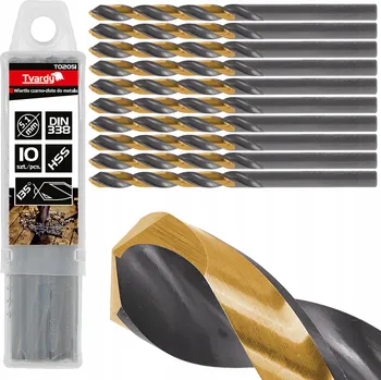 Vrták VRTÁKY DO KOVU HSS 5.10MM ČERNO-ZLATÉ SPIRÁLOVÉ PRAVOŘEZNÉ 10 KS