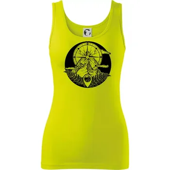 Cestování - hory kompas - Dámské tílko - S ( Limetková )