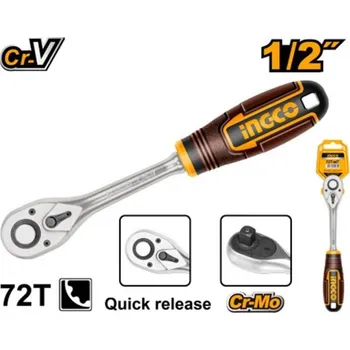 Klíč Račňa 1/2" Cr-Vm 255mm, 72 zubov INGCO INDUSTRIAL
