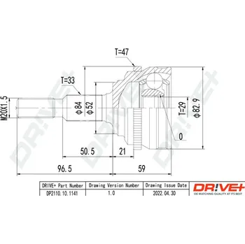 Poloosa kola Sada kloubů pro hnací hřídel Dr!ve+ DP2110.10.1141