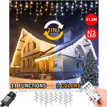 IP kamera Rampouchy 675LED záclona venkovní osvětlení IP44 flash studené + teplé 2v1 31,5 m