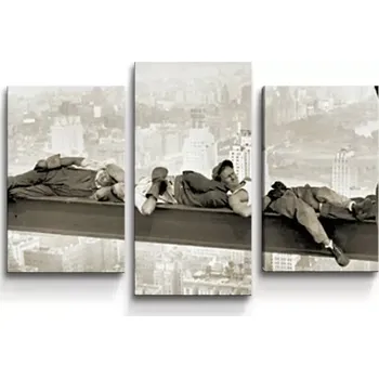 Obraz Sablio Obraz - 3-dílný Ležící zedníci na traverze - 75x50 cm