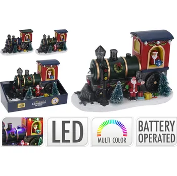 Vánoční dekorace KOOPMAN Vánoční vláček s figurkami a LED osvětlením 599141