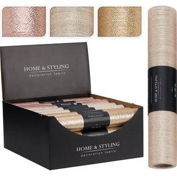 Organza 28x200 cm - lurexová látka (mix zlatých barev) 599173