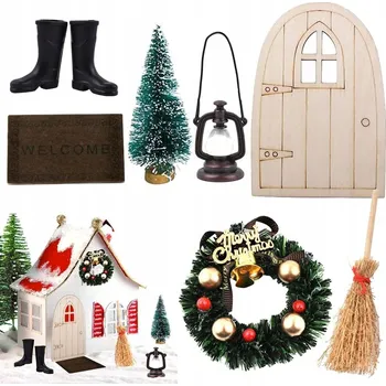 Doplněk pro panenku Vánoční doplňky do domečku pro panenky - mix vzorů, sada 7 ks