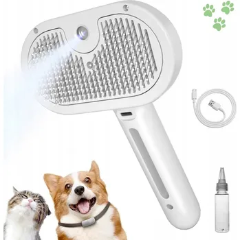 Kartáč pro zvířata ELEKTRICKÝ KARTÁČ S PÁROU PRO KOČKY – ODSTRAŇOVÁNÍ SRSTI, MASÁŽNÍ PŘÍSTROJ, HŘEBEN