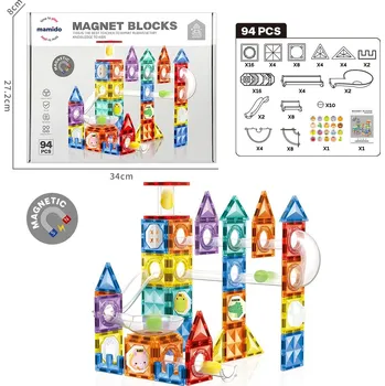 ostatní stavebnice Mamido Magnetická stavebnice město 94 dílů kuličková dráha L MT1511