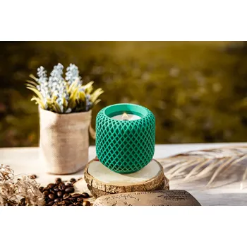 Svíčka SOJOVÁ VONNÁ SVÍČKA S DŘEVĚNÝM KNOSTEM V SÁDROVÉM OBALU