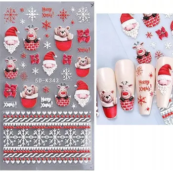 samolepka 5D Samolepky na nehty Vánoční sněhové vločky Sob S259