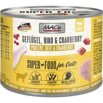 Krmivo pro kočku MAC's Konz. MACs Cat DRŮBEŽ a BRUSINKA 200g