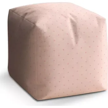 Taburet Sablio Taburet Cube Růžové křížky na světle růžové: 40x40x40 cm