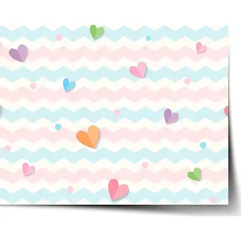 Plakát Sablio Plakát Barevná srdíčka - 60x40 cm