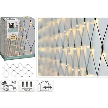 Vánoční dekorace Světelná řetěz - síť 160 LED bílá teplá, délka 2x1 m, 230V (venk. použití) 599023