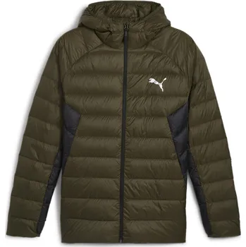 PUMA Pánská péřová bunda PackLITE PUMA Dark Olive Green XS ZELENÁ
